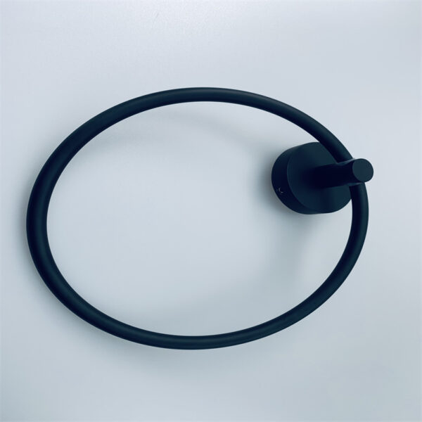 bathroom hardware - round black matte finish towel ring