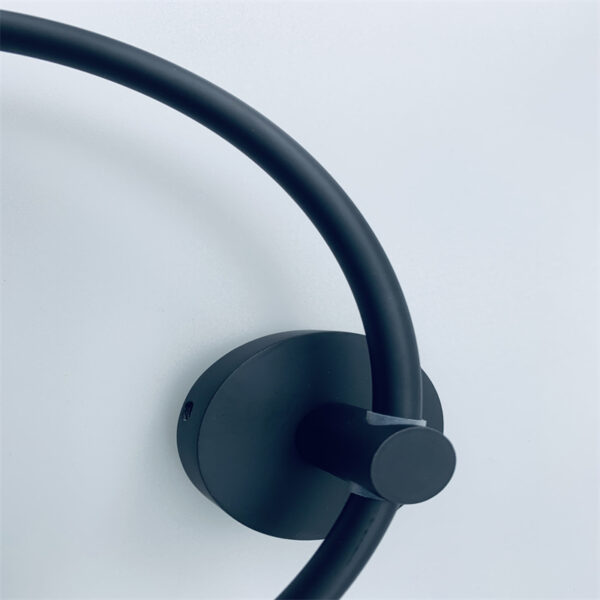 bathroom hardware - round black matte finish towel ring