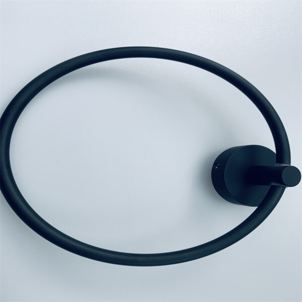 bathroom hardware - round black matte finish towel ring