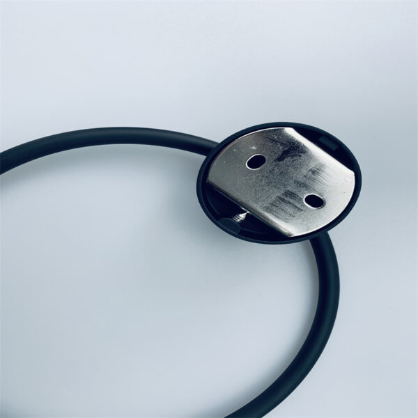 bathroom hardware - round black matte finish towel ring - detail