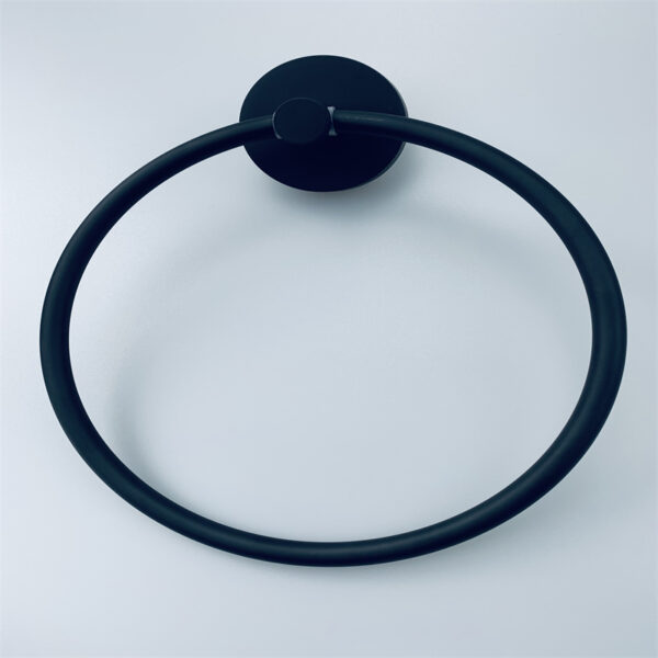 bathroom hardware - round black matte finish towel ring